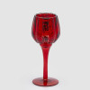 Castiçal Vidro Vermelho 19cm